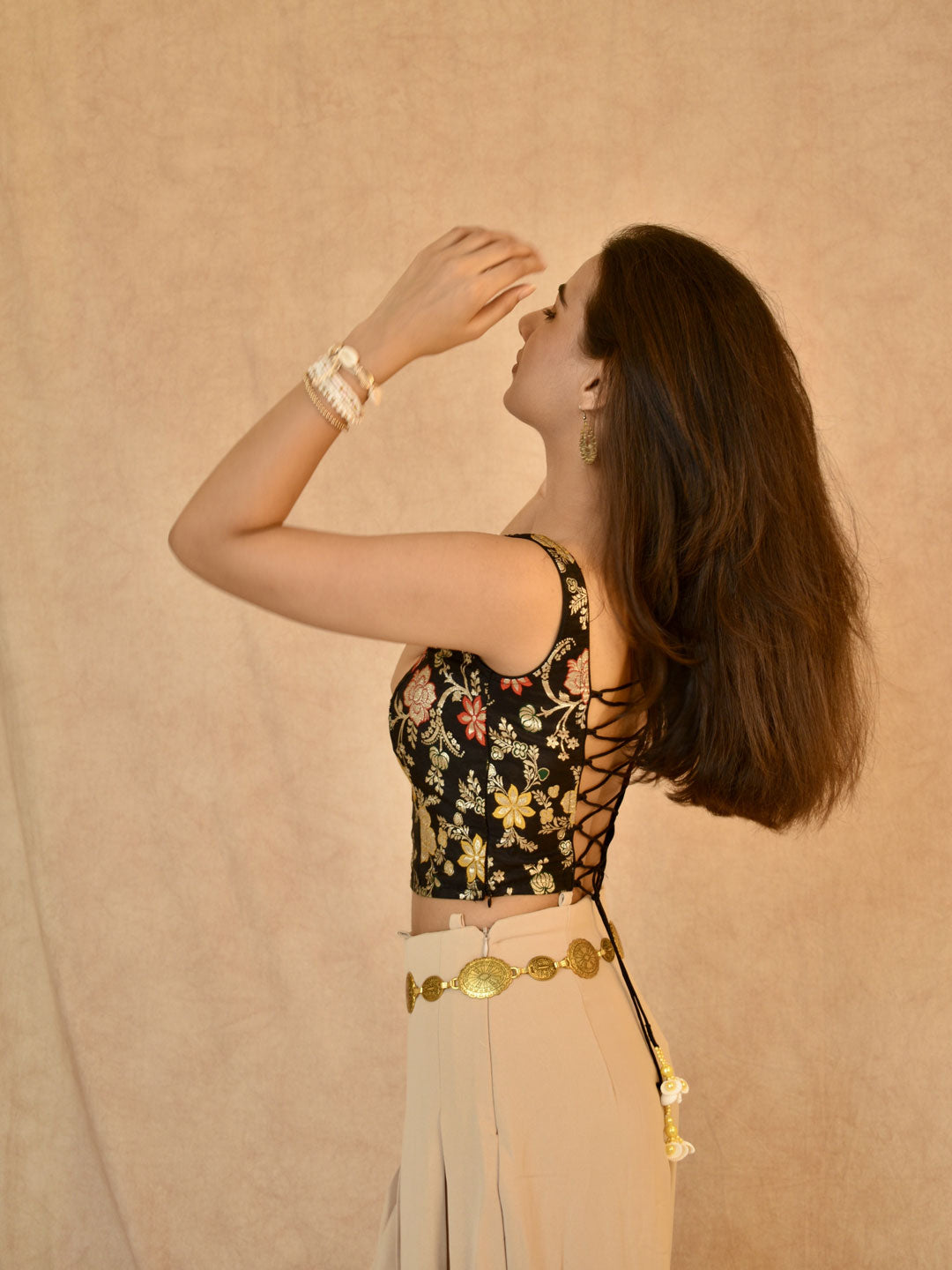 Midnight Mystique Banarasi Corset