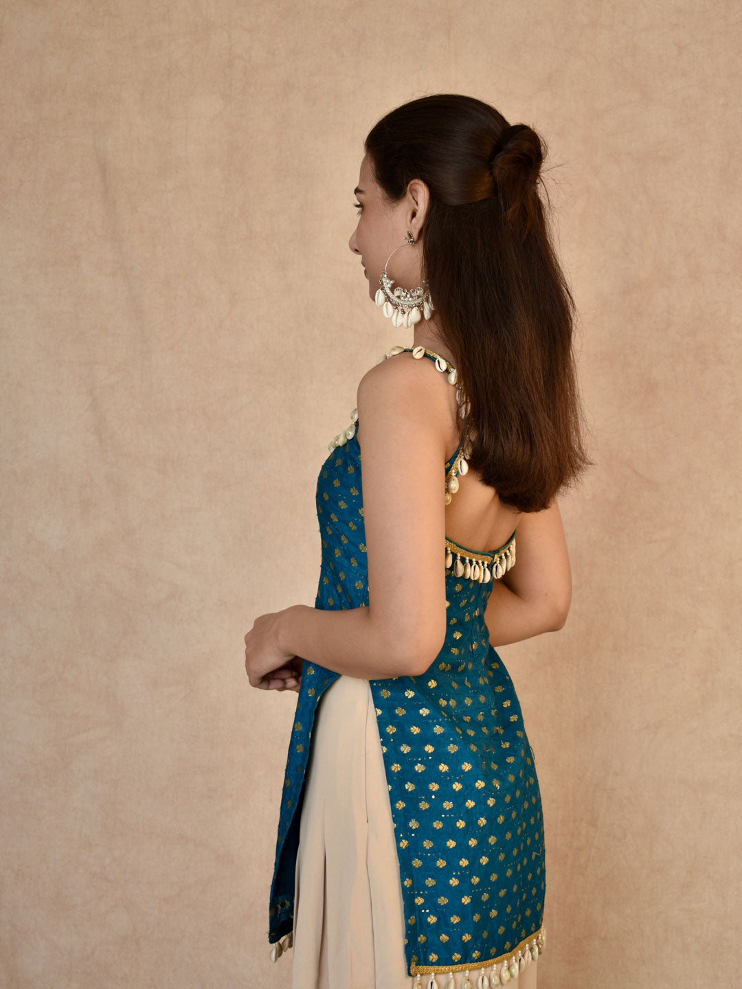 Ocean Bloom Banarasi Kurti